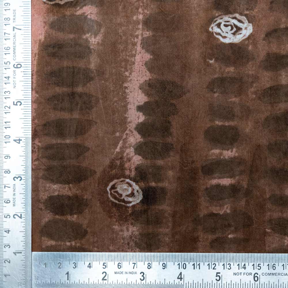 Abstract Brown Screenprinted Pure Cotton 135 GSM Handwoven Fabric