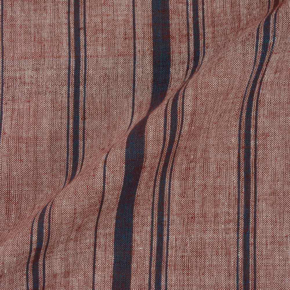 STRIPE BROWN & BLACK PURE KHADI FABRIC - 128 GSM HANDSPUN & HANDWOVEN