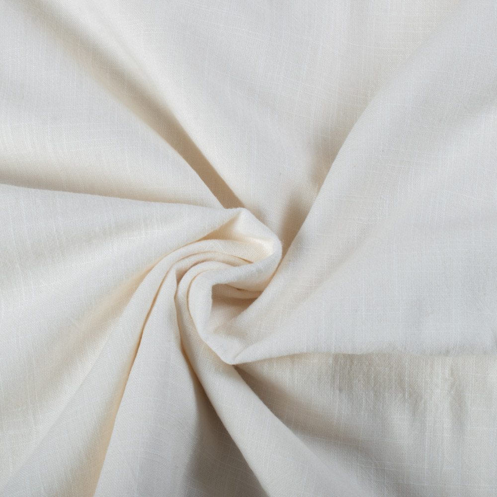 White Pure Cotton 105 GSM Handwoven Fabric - Bleached Dyeable