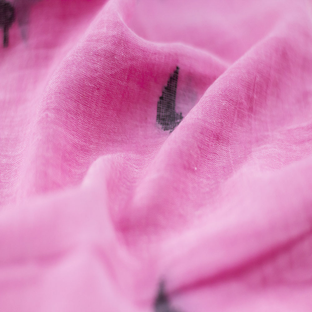 Geometric Pink Jamdani Pure Cotton 55 GSM Fabric