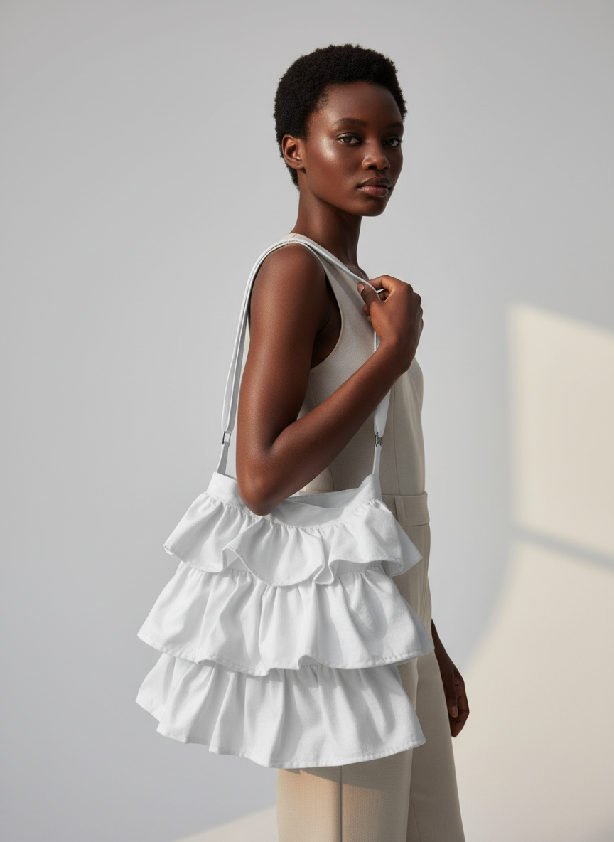 Ruffled Tote Bag