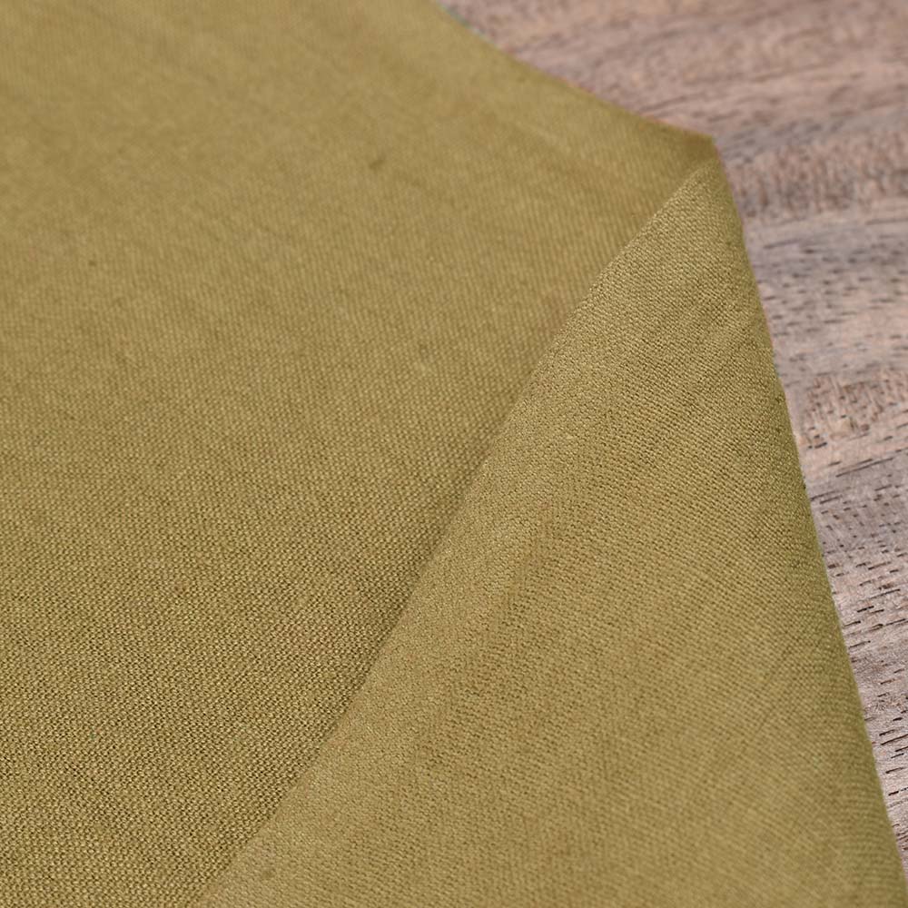 Plain Olive Khadi Cotton 120 GSM Handwoven Fabric