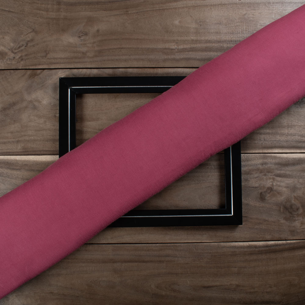 SOLID SATIN TWILL RED PURE COTTON 102 GSM HANDWOVEN FABRIC