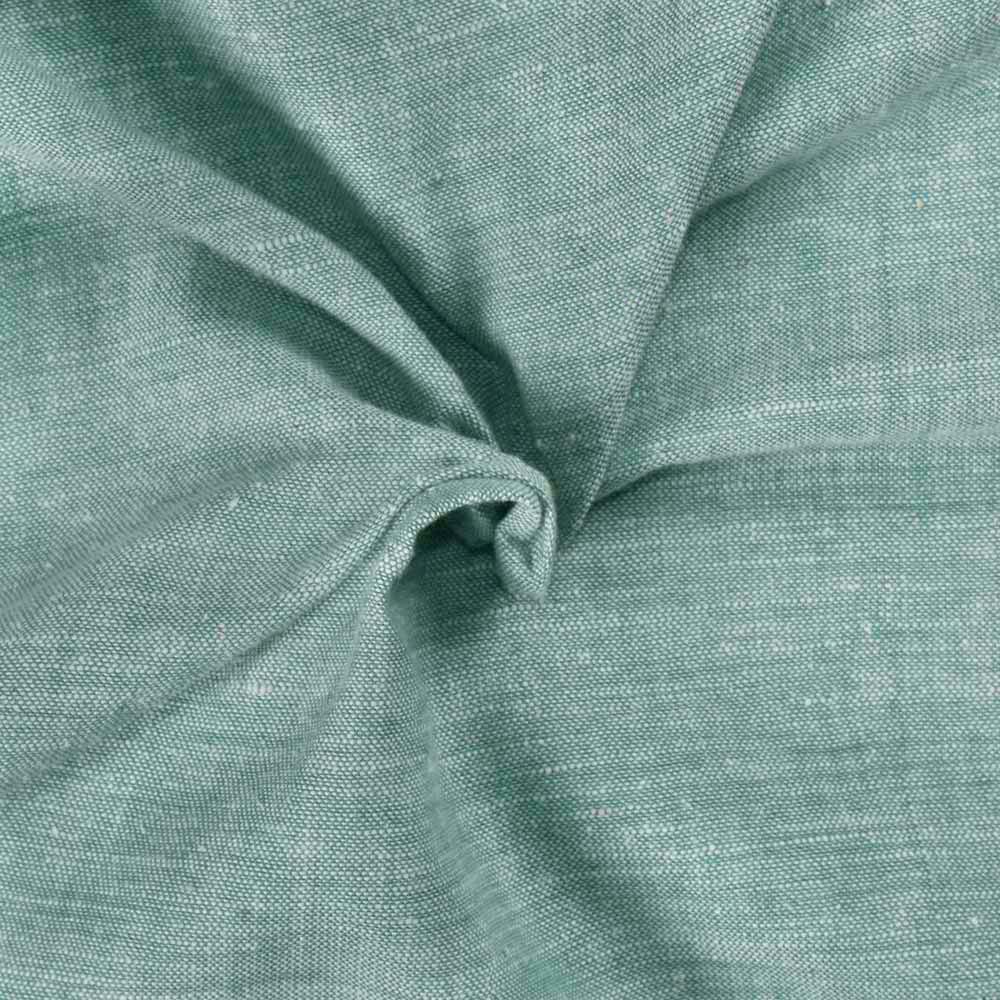Chambray Teal Khadi Cotton 115 GSM Handwoven Fabric