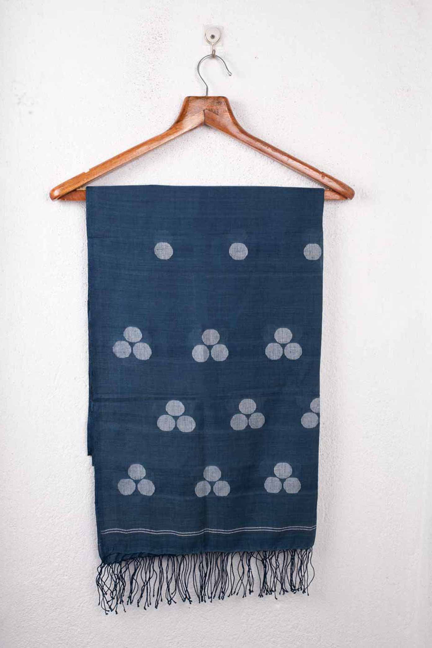 Geometric Jamdani Handwoven Cotton Scarf