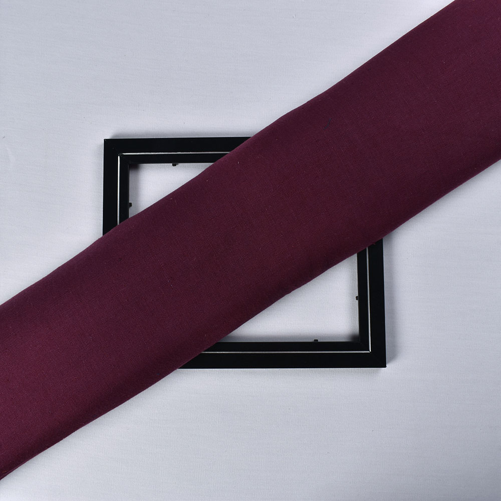 Maroon  Diamond Twill Khadi Cotton 130 GSM Fabric