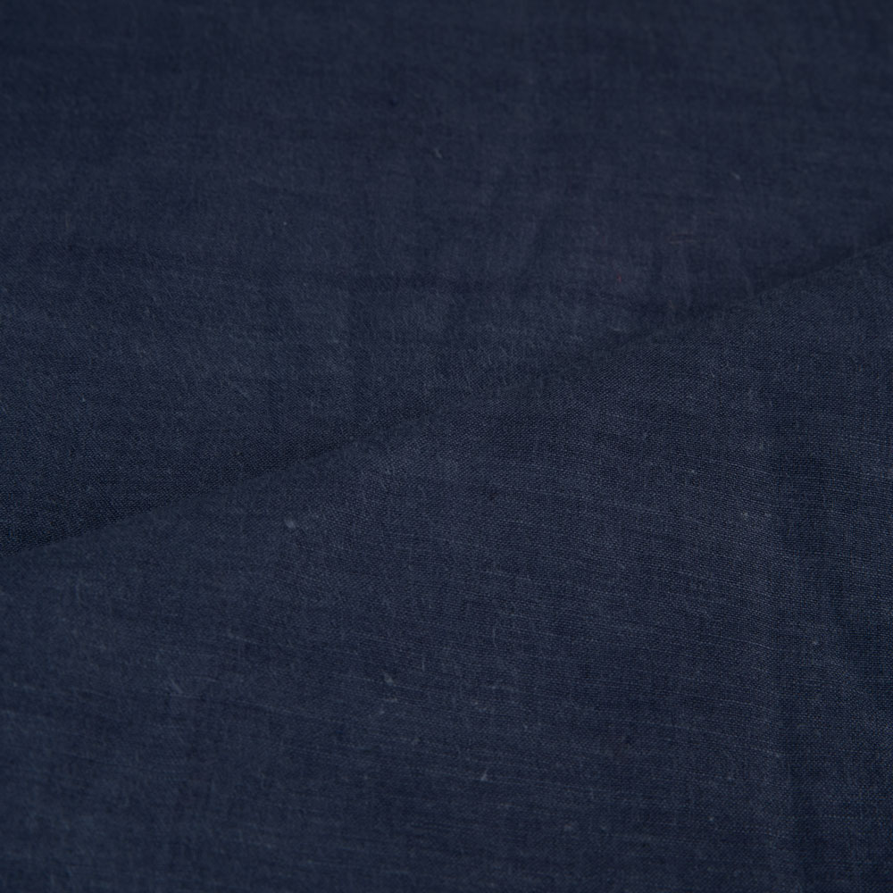 PLAIN NAVY BLUE KHADI COTTON 69 GSM HANDWOVEN FABRIC