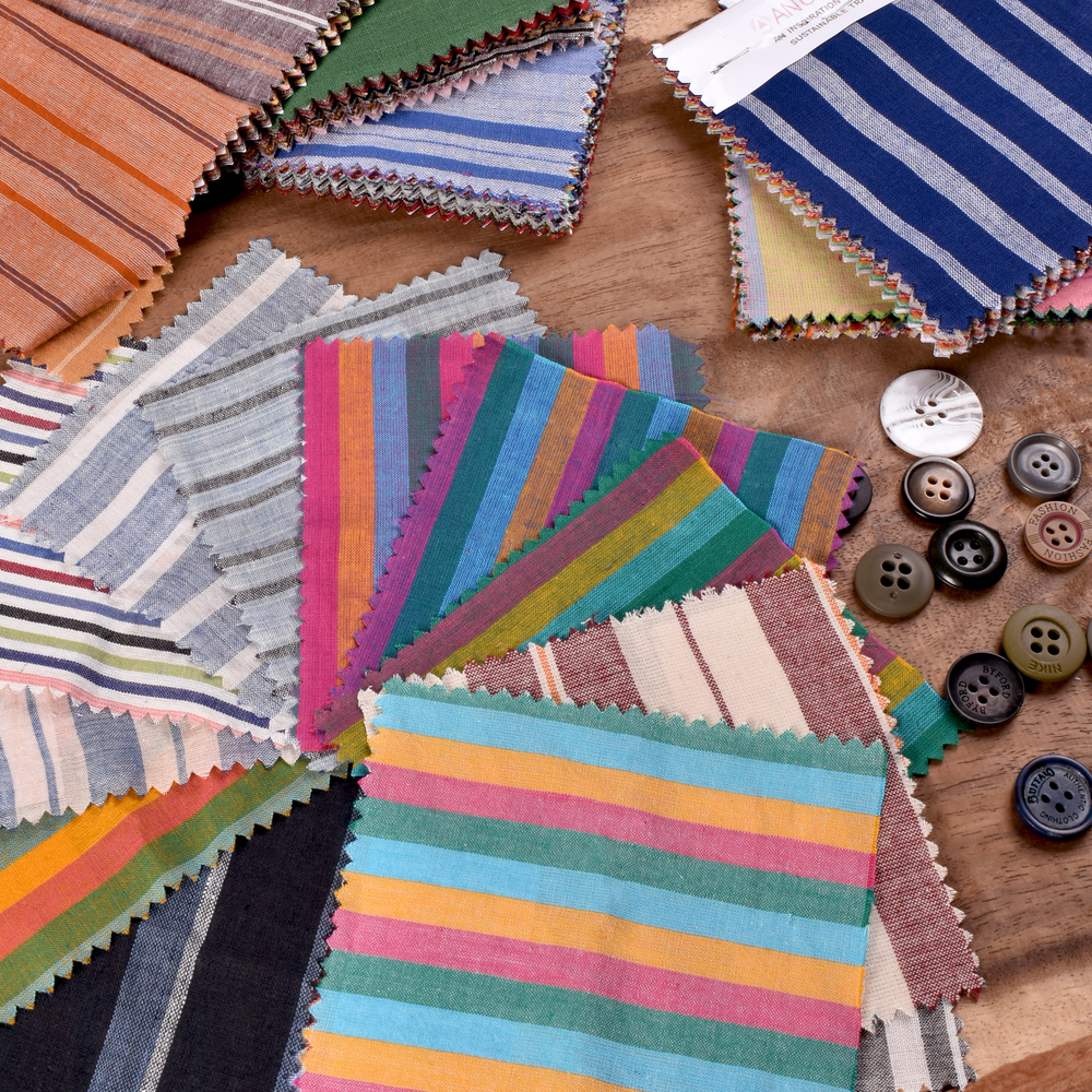 Stripes & Checks Dyed Khadi Cotton Design Swatches