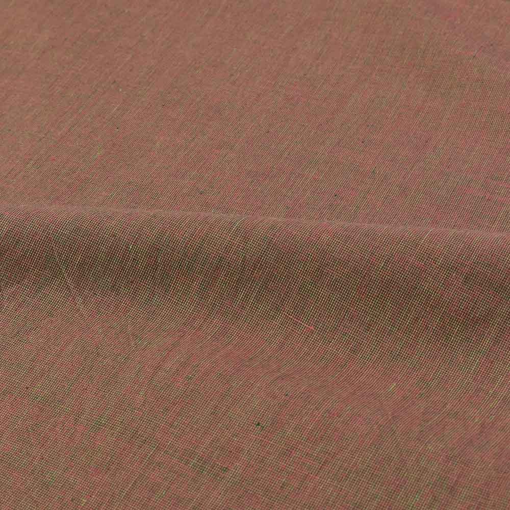 CHAMBRAY BROWN PURE COTTON 100 GSM HANDWOVEN FABRIC
