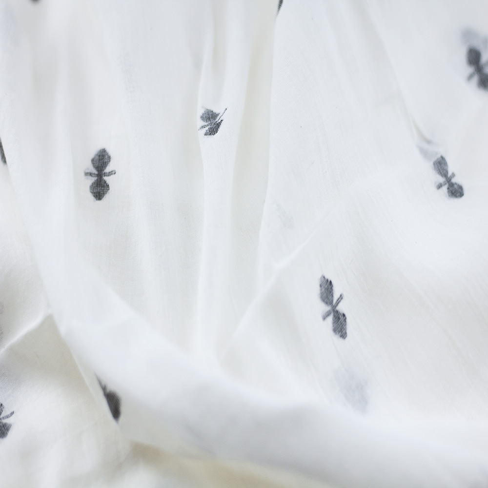 GEOMETRIC CREAM JAMDANI PURE COTTON 55 GSM FABRIC 82