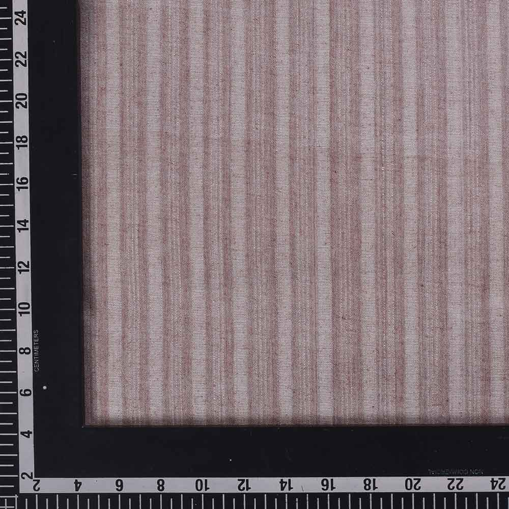 STRIPE BROWN PURE COTTON 85 GSM HANDWOVEN FABRIC