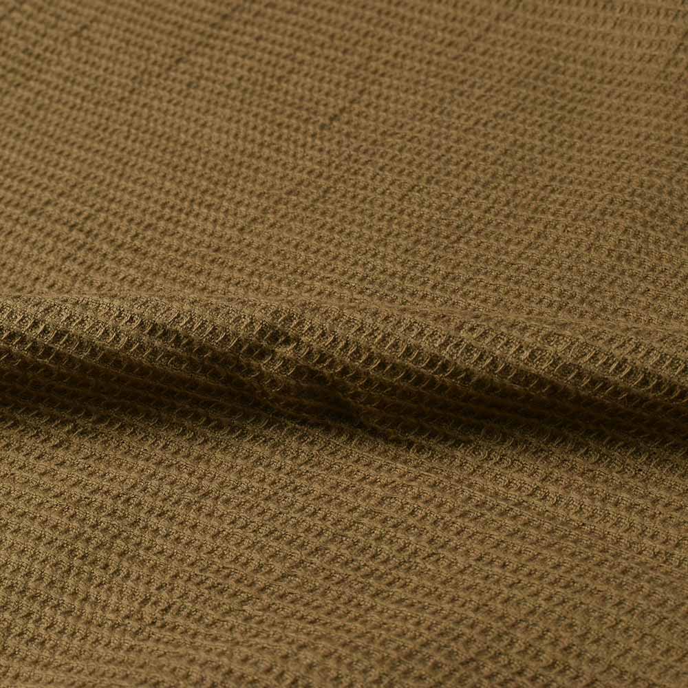 OLIVE HONEYCOMB WEAVE PURE COTTON 122 GSM HANDWOVEN FABRIC