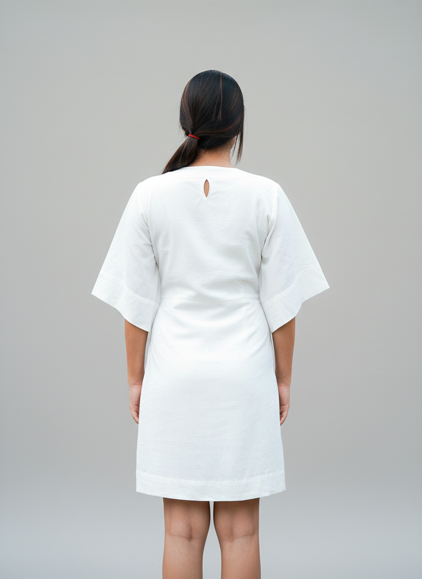 White Pleated Dress