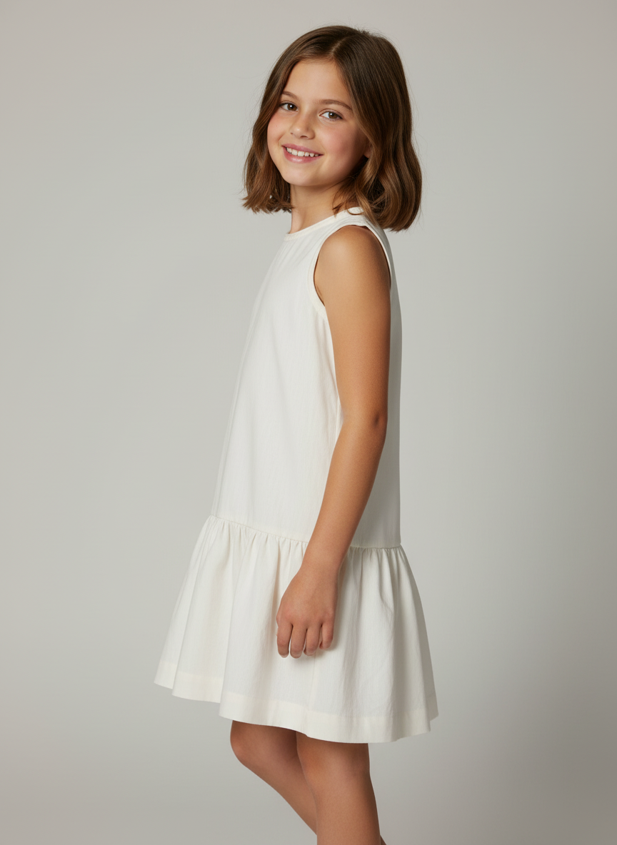 Gathered Hem Sleeveless Dress