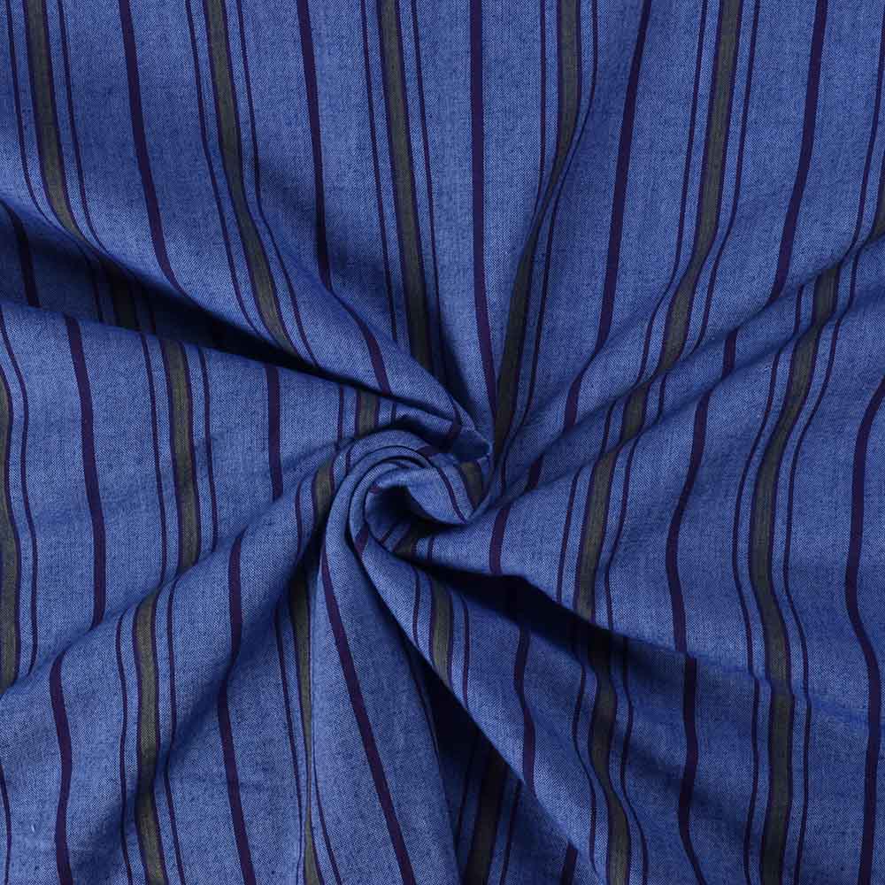 Stripe Multicolor Pure Cotton 100 GSM Handwoven Fabric 332