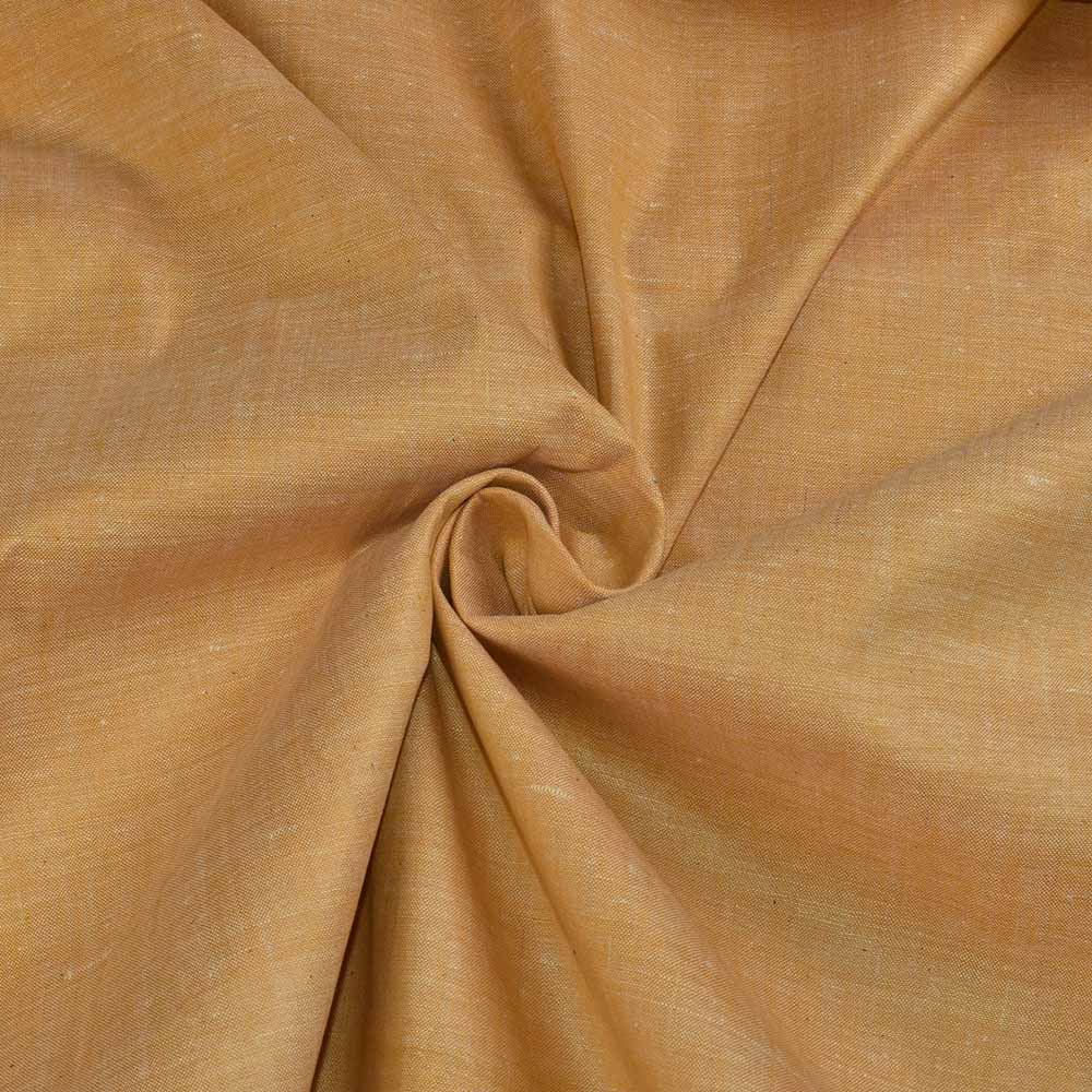 Chambray Orange Khadi Cotton 72 GSM Handwoven Fabric