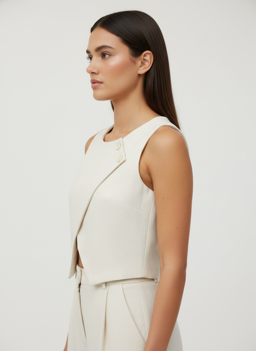 Buttoned Asymmetric Top
