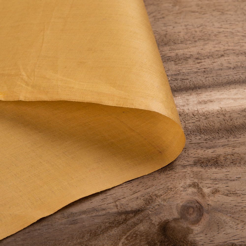 Plain Yellow Pure Cotton 63 GSM Handwoven Fabric