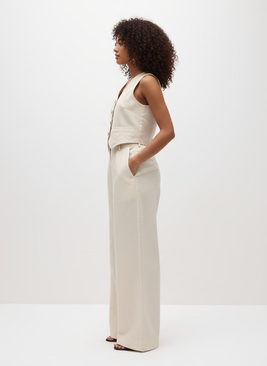 Waistcoat & Pleated Pants Co-ord Set