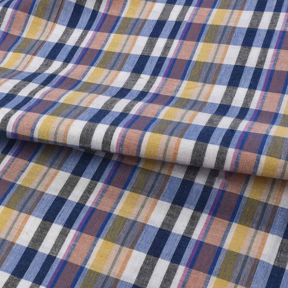 CHECK MULTICOLOR PURE COTTON 94 GSM HANDWOVEN FABRIC 427