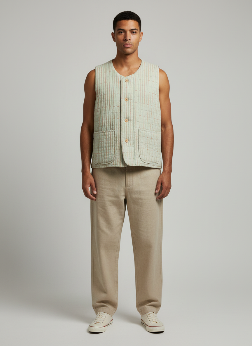 Round Neck Regular Fit Vest