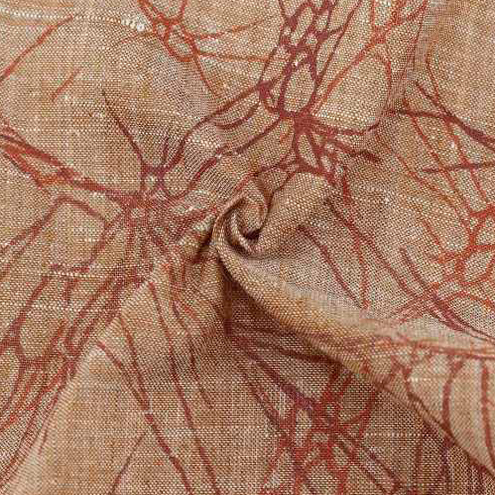 Abstract Brown Batik Cotton Khadi 112 GSM Fabric - Hand Printed