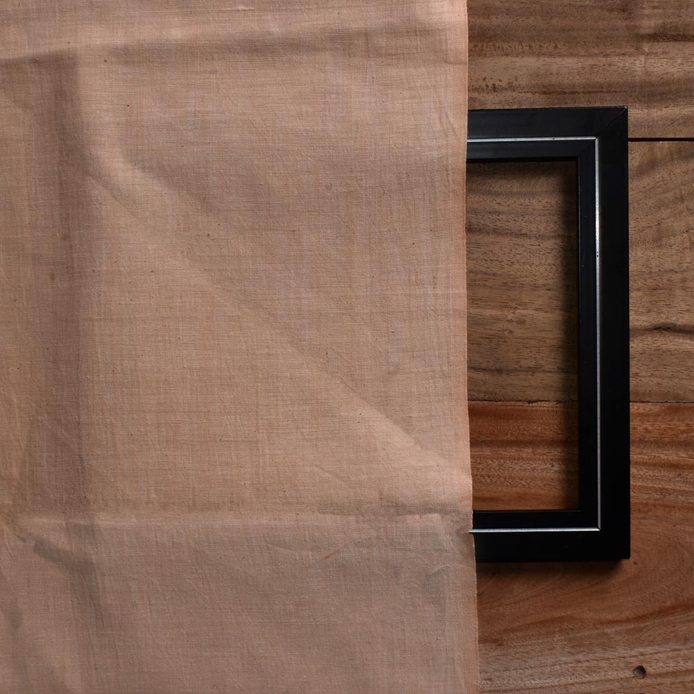 CHAMBRAY PEACH KHADI COTTON 115 GSM HANDWOVEN FABRIC N17