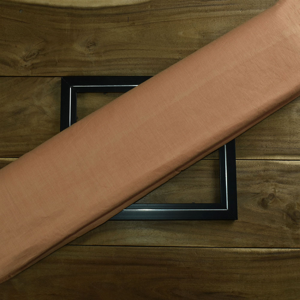 Plain Orange Khadi Cotton 62 GSM Handwoven Fabric
