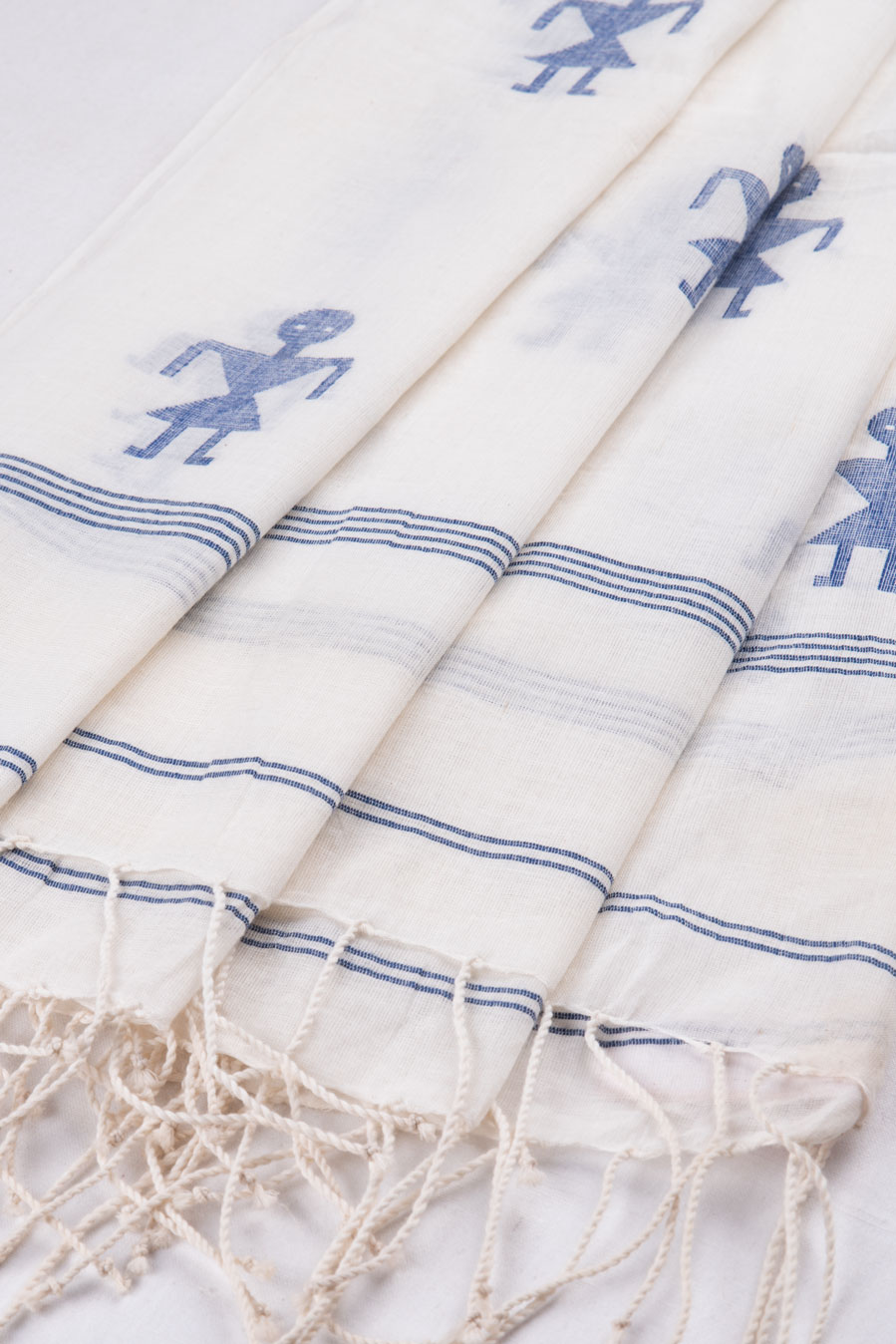 DOLL BEIGE JAMDANI HANDWOVEN COTTON SCARF