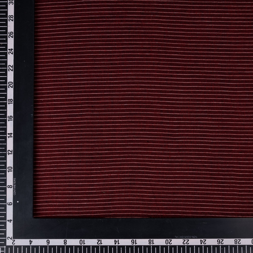 PINSTRIPE BROWN PURE COTTON 74 GSM HANDWOVEN FABRIC
