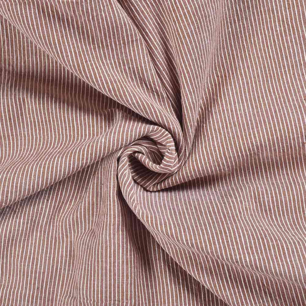 Stripe Brown Pure Cotton 95 GSM Handwoven Fabric