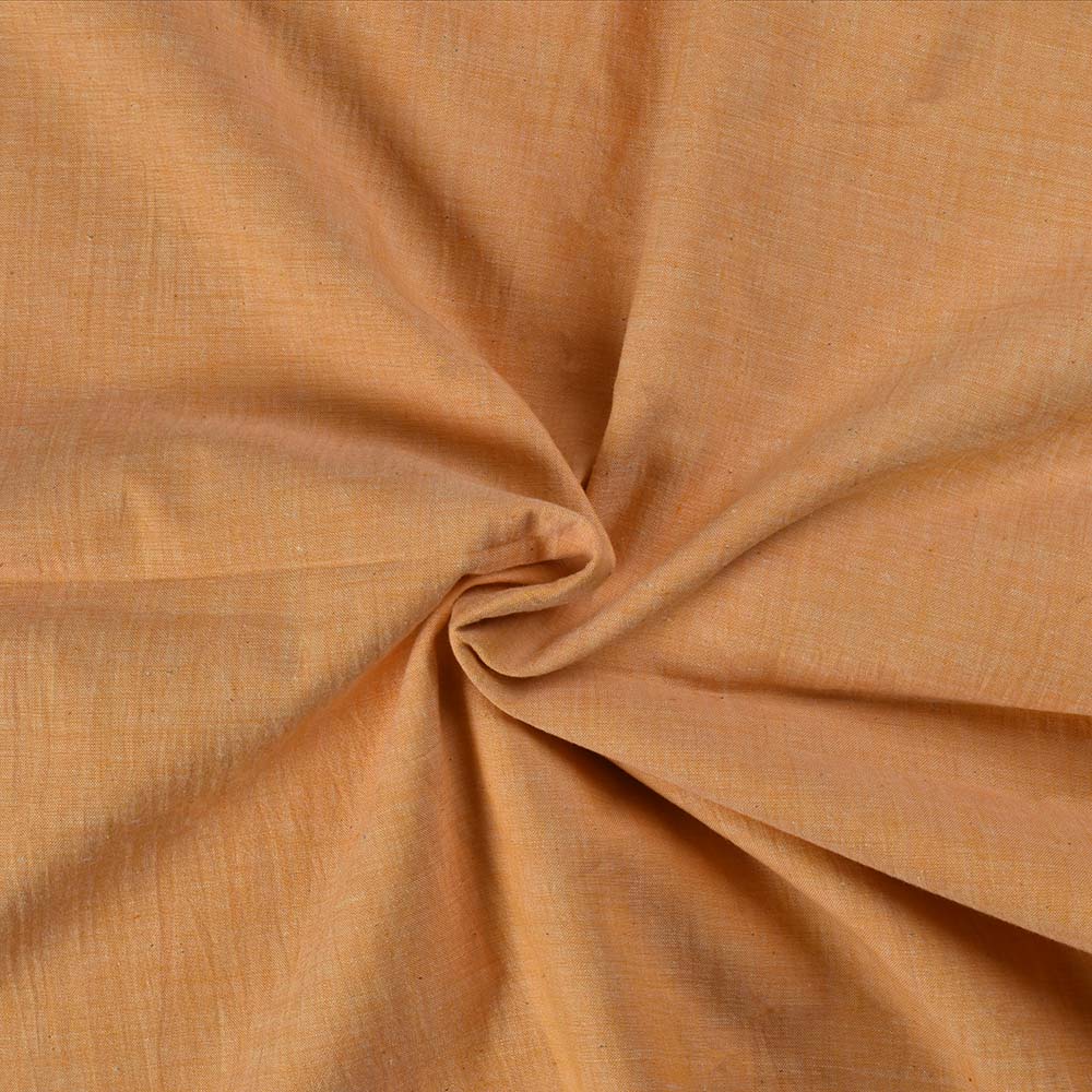 Chambray Yellow Khadi Cotton 105 GSM Handwoven Fabric