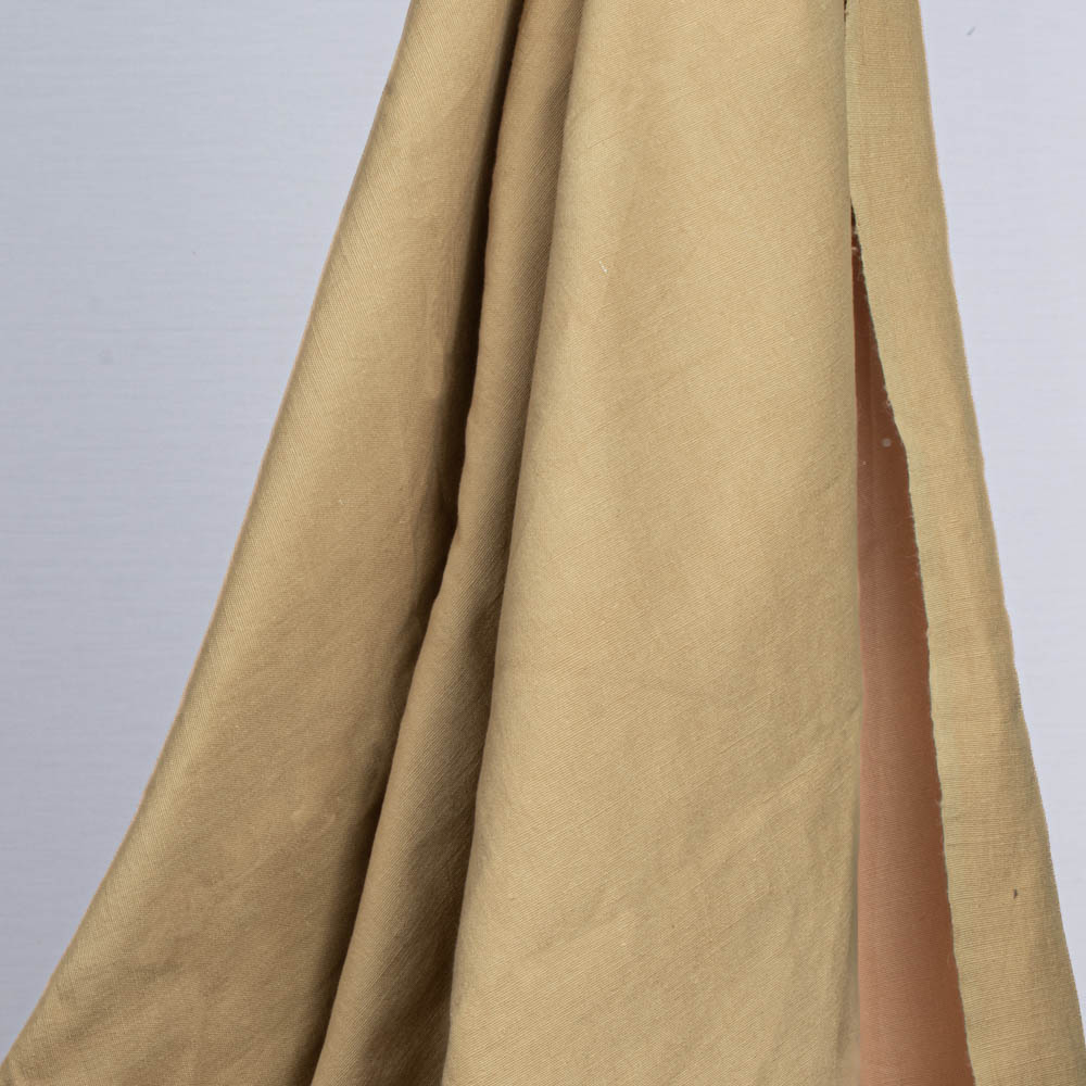 Plain Beige Pure Cotton 195 GSM Handwoven Fabric