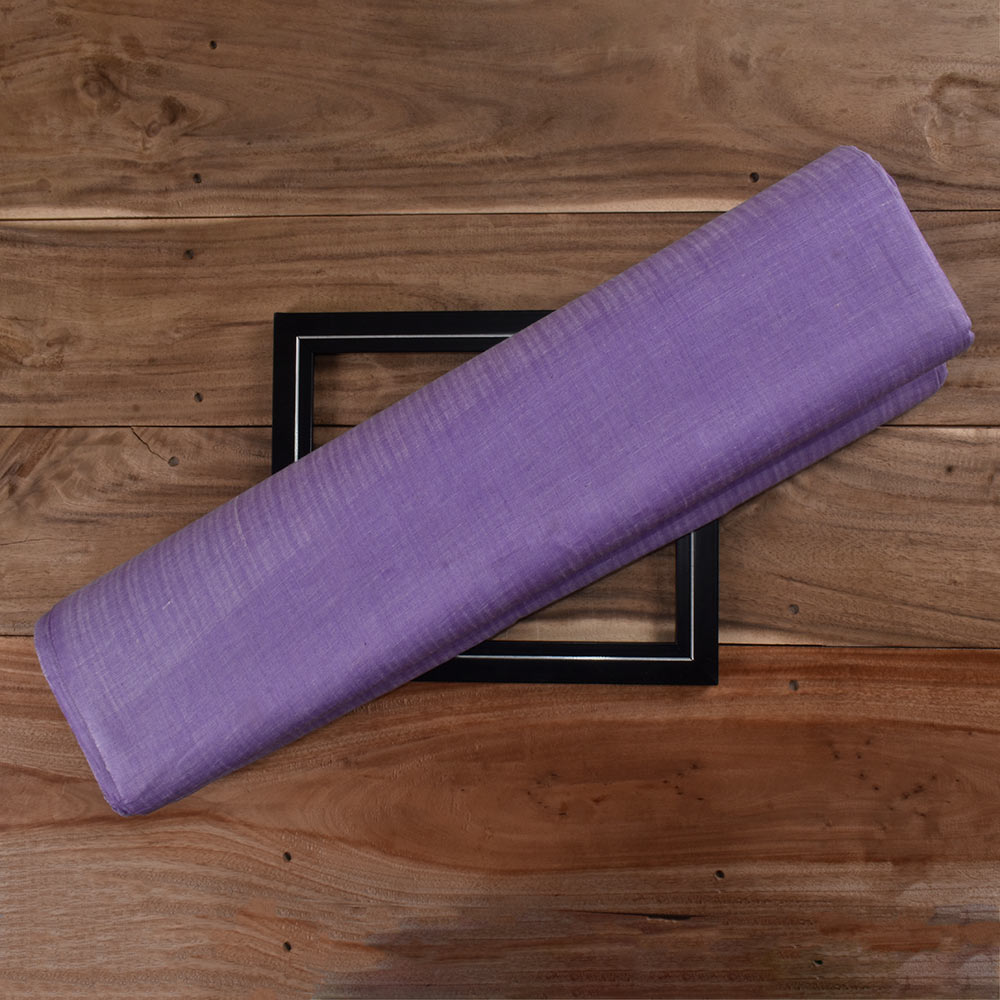 Chambray Purple Khadi Cotton 105 GSM Handwoven Fabric