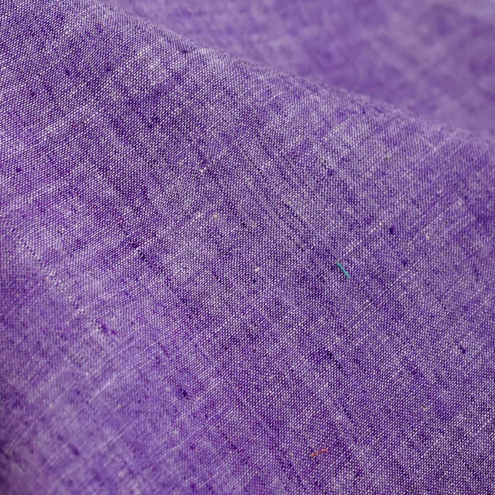 Chambray Purple Khadi Cotton 75 GSM Handwoven Fabric H57
