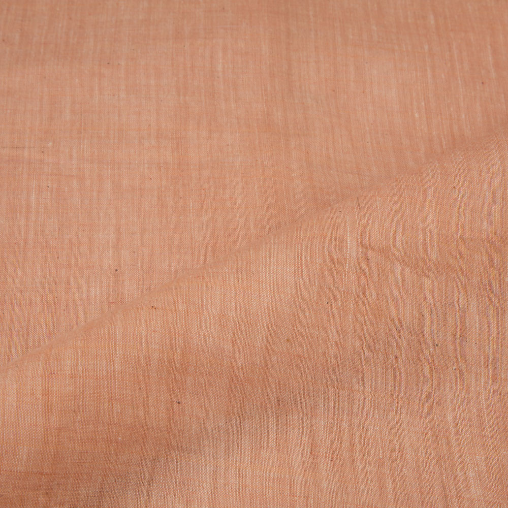 CHAMBRAY ORANGE KHADI COTTON 75 GSM HANDWOVEN FABRIC H41