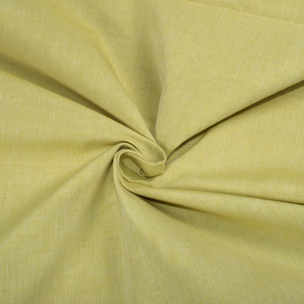 Chambray Olive Khadi Cotton 125 GSM Handwoven Fabric