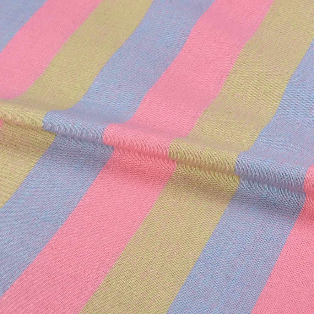 STRIPE MULTICOLOR PURE COTTON 98 GSM HANDWOVEN FABRIC 256