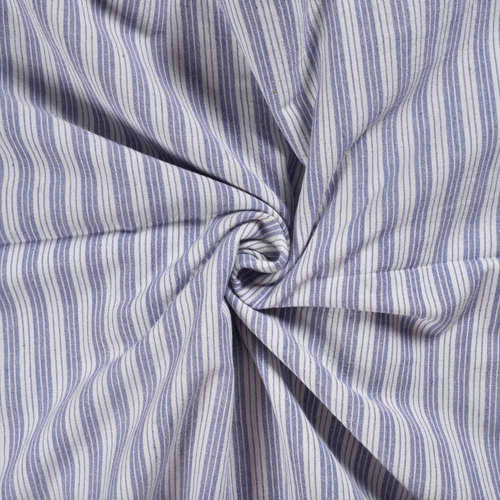 Stripe Blue & White Pure Cotton 124 GSM Handwoven Fabric