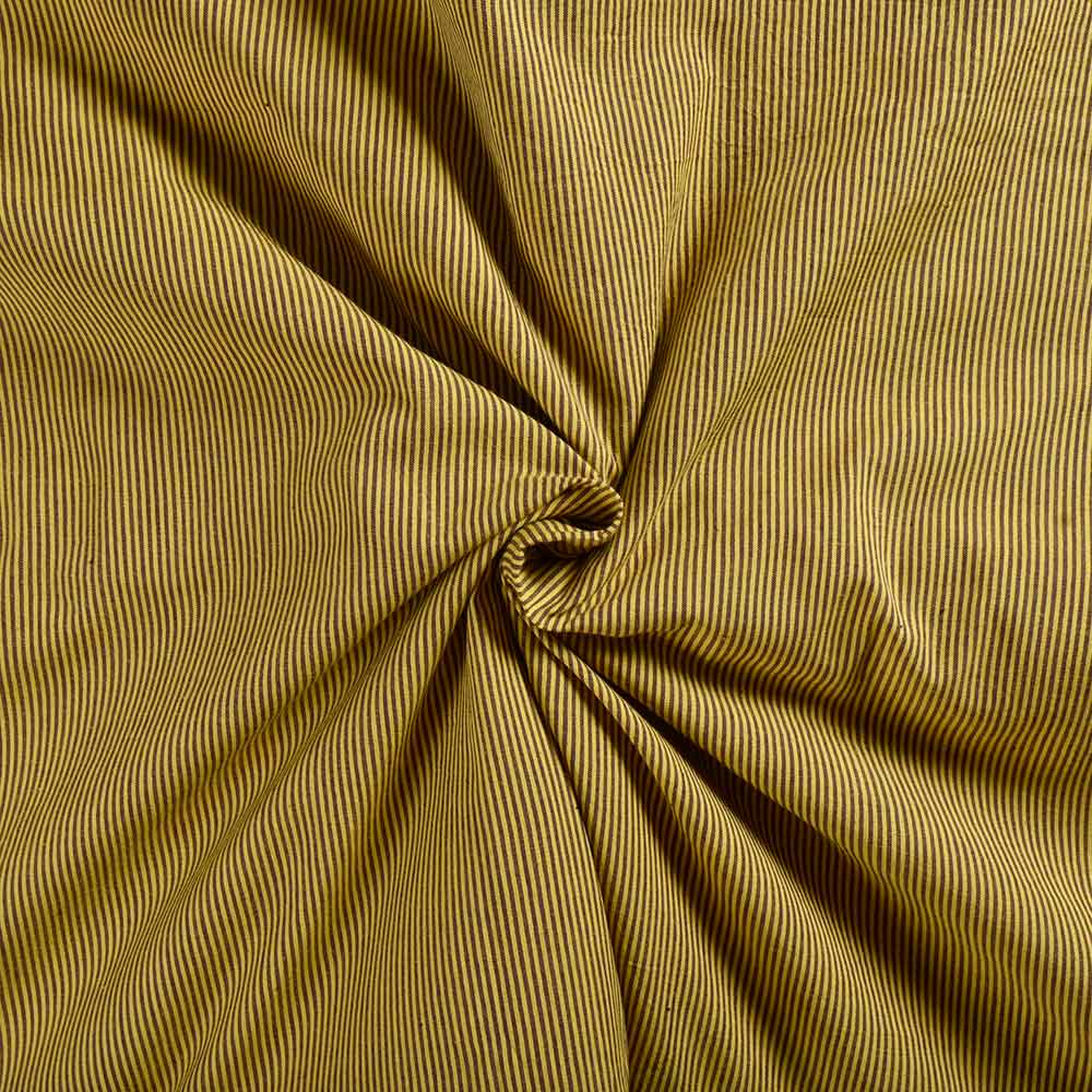 Stripe Yellow & Black Pure Cotton 98 GSM Handwoven Fabric