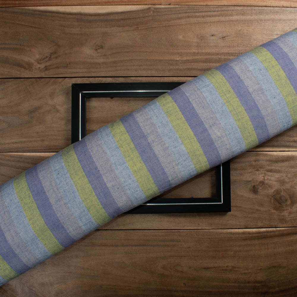 Stripe Multicolour Pure Cotton 129 GSM Handwoven Fabric