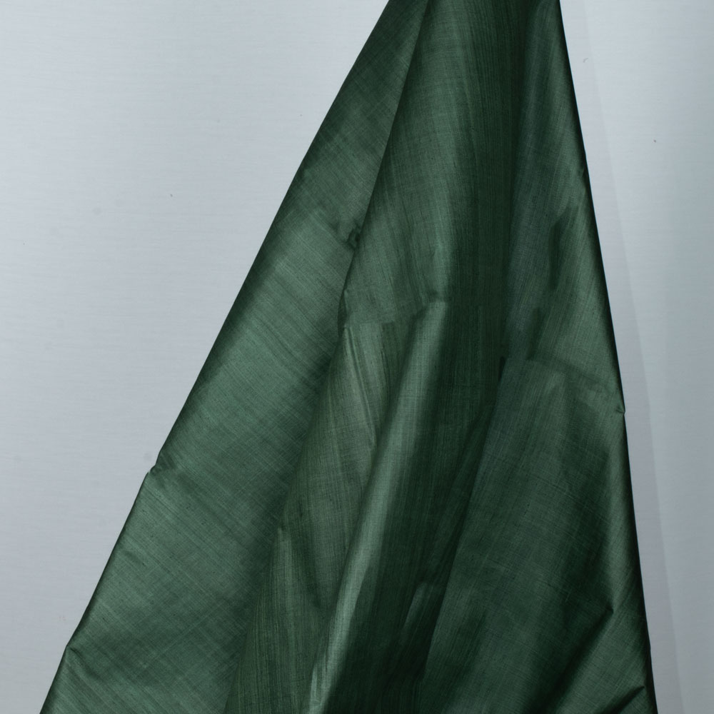 Plain Green Tussar and Matka Silk Blend 78 GSM Handwoven Fabric