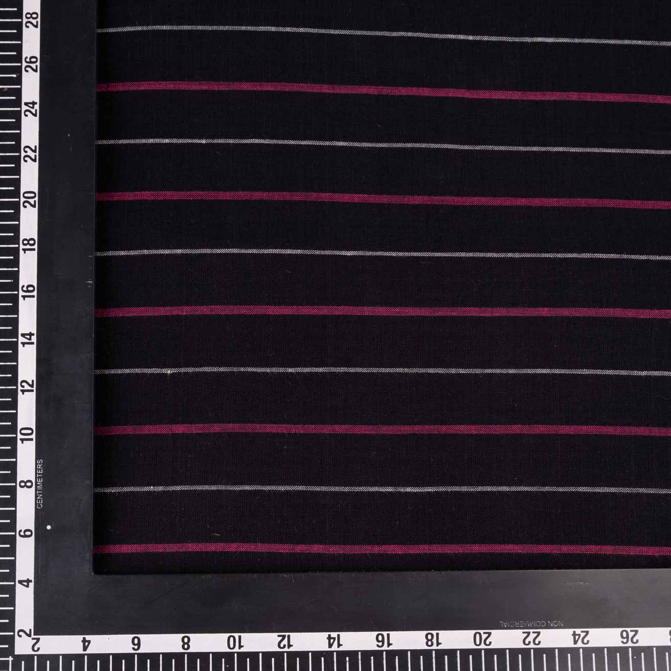 STRIPE BLACK PURE COTTON 95 GSM HANDWOVEN FABRIC