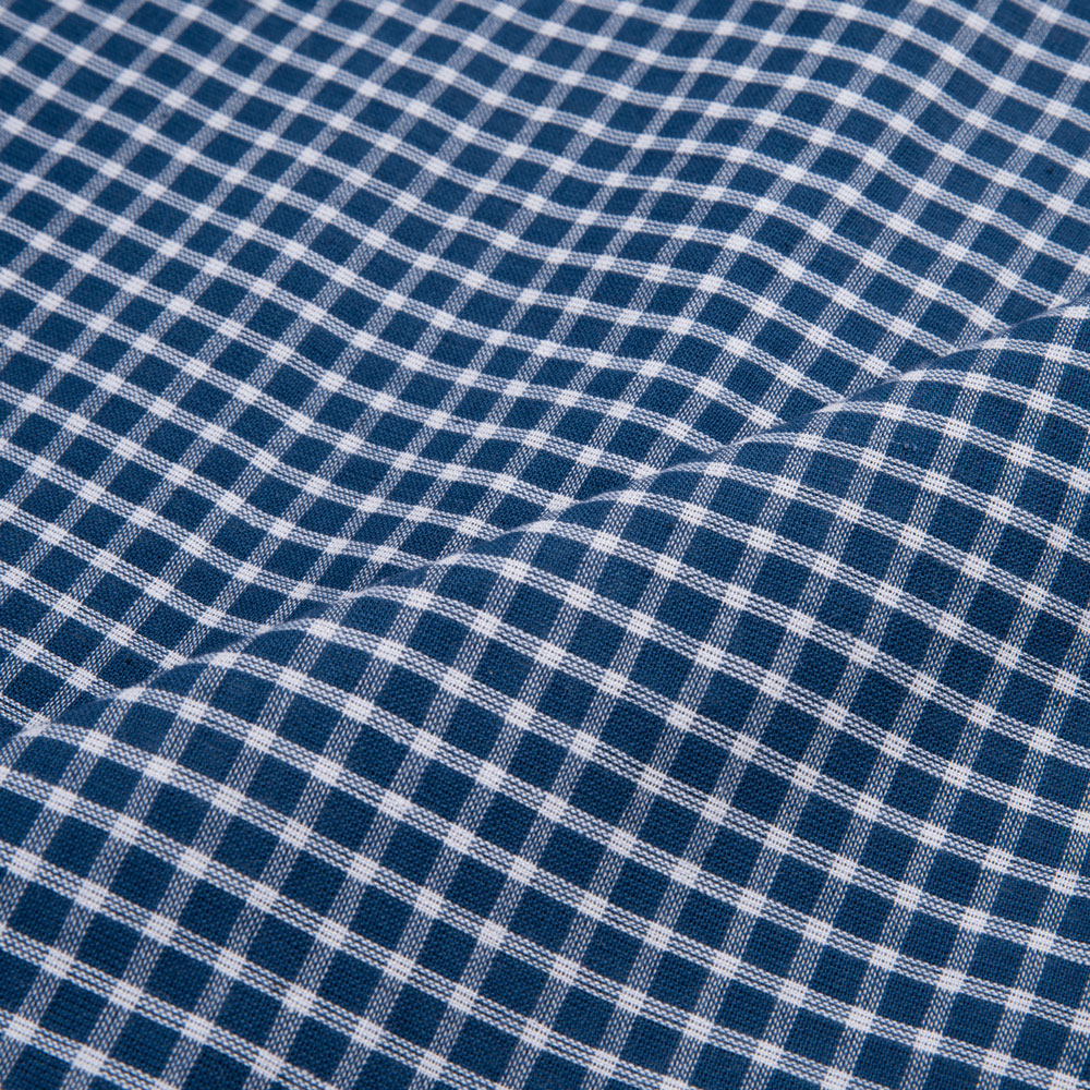 CHECK BLUE & WHITE PURE COTTON 94 GSM HANDWOVEN FABRIC