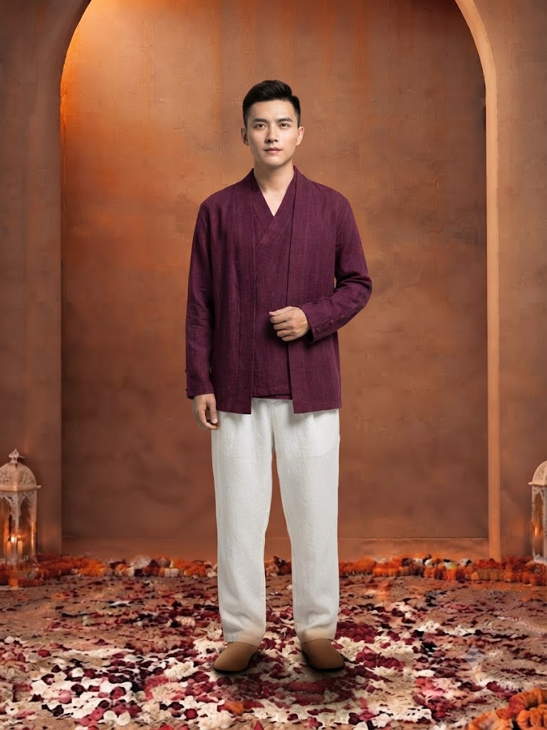 Double Layered Angrakha Wrapped Kurta