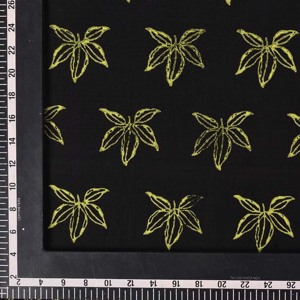 ABSTRACT BLACK BLOCK PRINTED PURE COTTON 65 GSM HANDWOVEN FABRIC 37