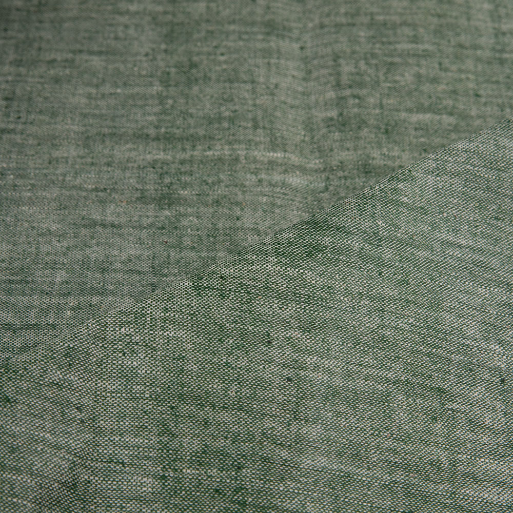 CROSS COLOUR GREEN KHADI 122 GSM FABRIC - HANDSPUN & HANDWOVEN