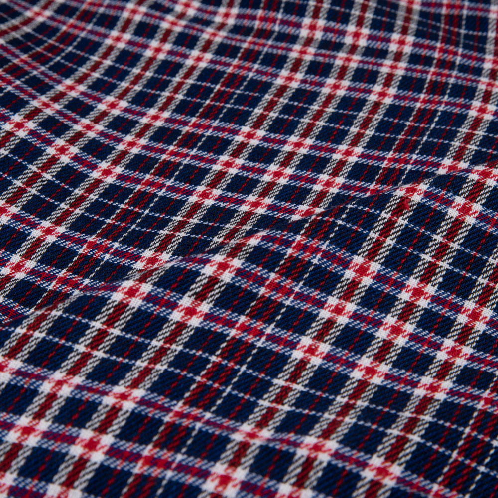 CHECK TWILL RED BLUE COLOUR PURE COTTON 120 GSM HANDWOVEN FABRIC