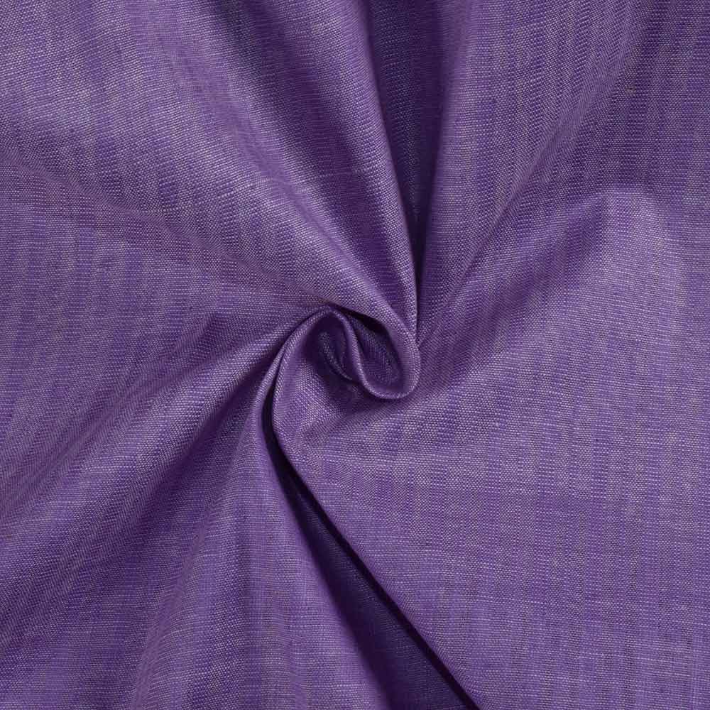 Chambray Purple Khadi Cotton 105 GSM Handwoven Fabric