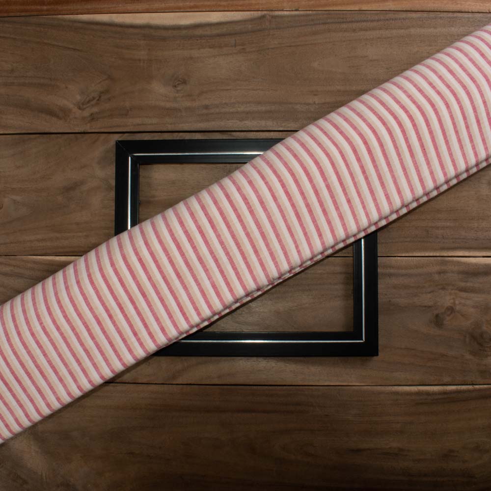 Stripe Multicolor Khadi Cotton 110 GSM Handwoven Fabric 380